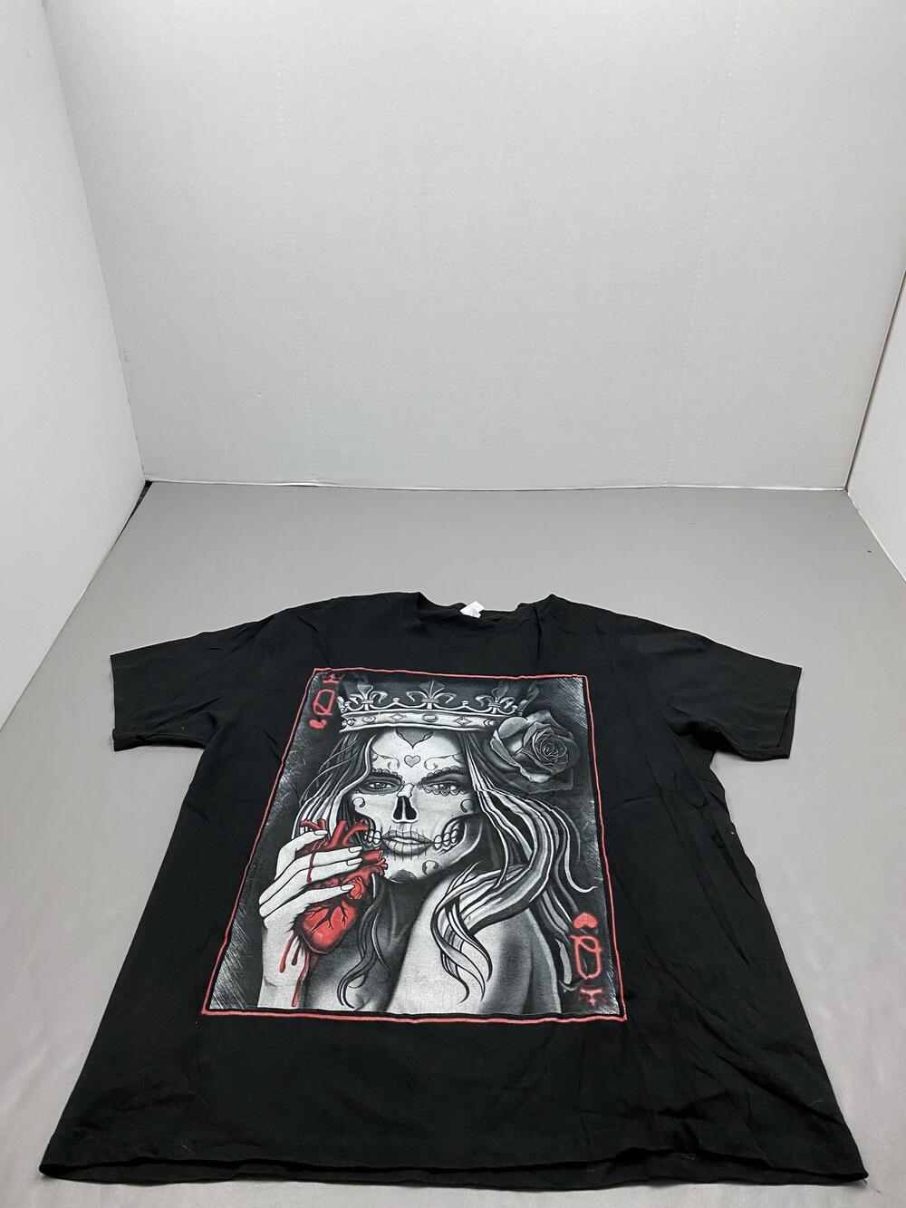 IDEAL By NEXT LEVEL Shirt Mens XL Black Skull & Heart Graphic Print Cotton